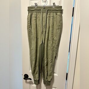 Quince Olive Green Drawstring Cargo Joggers, L
